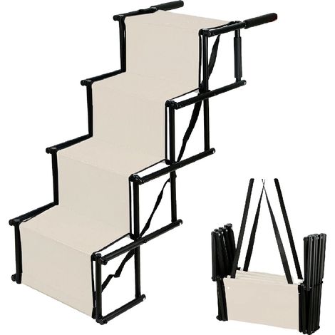 Escalier pour chien, design pliable, hauteur réglable, Beige (1/2)