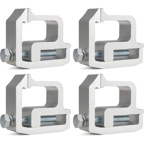 Abrazaderas de montaje de 4 piezas para cubiertas de camioneta, para soportes de caja y soportes de cubierta - Plateado (1/5)
