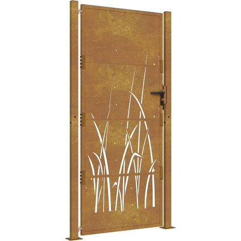 Maison Exclusive - Gartentor 100x200 cm Cortenstahl Gras-Design