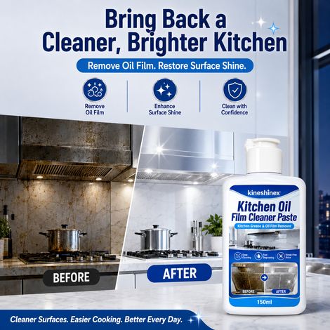 KineShineX High-Efficiency Kitchen Oil Film Cleaner entfernt schnell klebriges Fett von Kochfeldern und Dunstabzugshauben. (1/5)