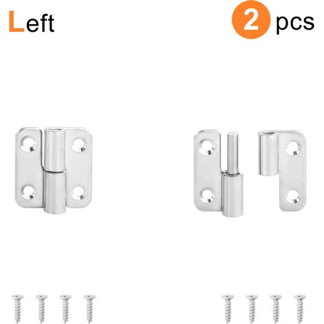 Charnières amovibles en acier inoxydable (37 mm L) - Lot de 2 - Ouverture à 270° - Noir - Pour portes de meubles de cuisine, placards et armoires (1/5)