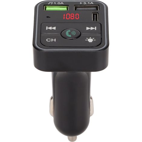 Transmetteur FM Bluetooth 5.0, kit mains libres, adaptateur radio voiture USB 2.0, lecteur musique LED, appel mains libres (1/5)