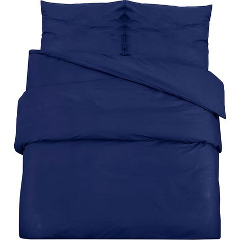 Maison Exclusive - Set Copripiumino Blu Marino 140x200 cm in Microfibra Leggera