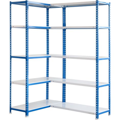 Simonrack Simoncorner étagère métallique d'angle bleu et blanc (1/5)