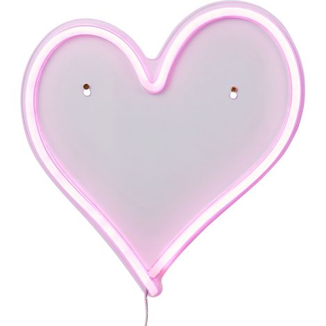 Litecraft Glow Heart Neon Wall Light Children's Lighting - Pink (1/5)