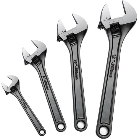 Lot de 4 clés à molette réglables (150 mm, 200 mm, 250 mm, 300 mm) (1/5)