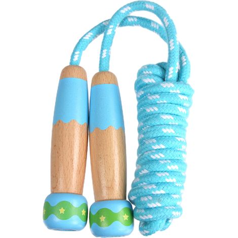 Corde à Sauter Enfant - Réglable en Longueur - Poignées en Bois - Pour Filles et Garçons - 1 Pièce (1/5)