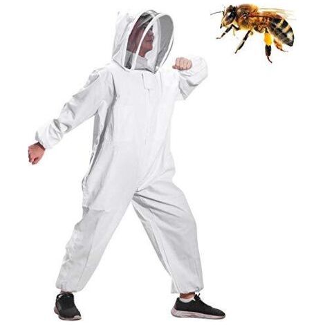 Combinaison d'apiculture intégrale, vêtements à capuche avec manteau de protection en voile (XL) (1/5)