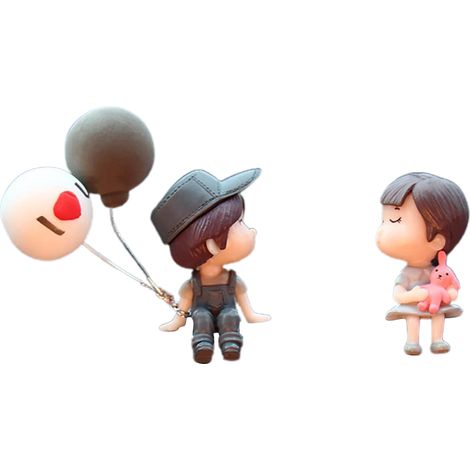 Autodekoration, niedliche Cartoon-Pärchenfigur mit Ballon, Armaturenbrett-Dekoration, Geschenkzubehör für (1/5)