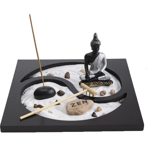 Jardin Japonais - Décoration Zen Intérieur Bouddha - 22X22cm (1/4)