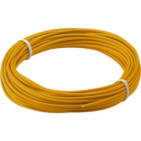 Goobay 55043 Alambre Trenzado de Cobre 1 núcleo Aislado/Cable Trenzado de Cobre/núcleo de Alambre Campana 18 x 0,1mm / Cable Trenzado AWG 26 / Cable Trenzado Naranja 10m