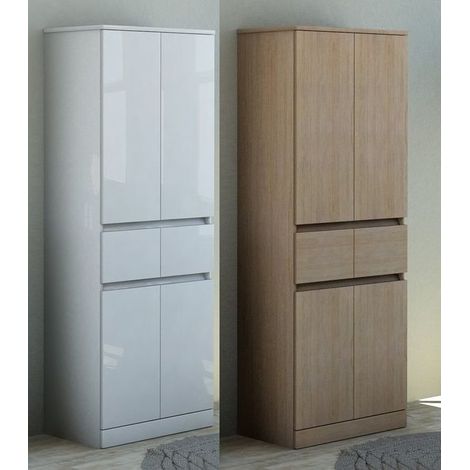 Bagno Italia Scarpiera da Bagno 60x156hx33,5 bianco lucido doppia alta multiuso (1/3)