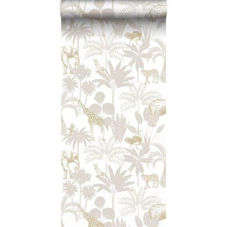 papier peint animaux de la jungle beige et gris - Sanders & Sanders (1/5)