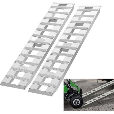 VEVOR Rampas de aluminio de 72 x 15 pulgadas, capacidad de carga de 6000 libras para motocicleta/motocicleta todoterreno/remolque/ATV/UTV/tractor de jardín/cortacesped, 2 piezas