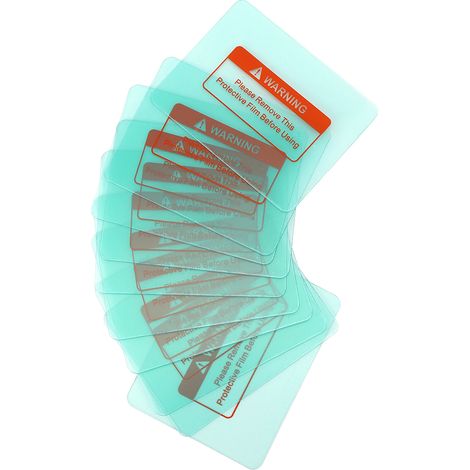 Lot de 10 protections transparentes pour lentilles de casque de soudage, coins arrondis, 116 x 90 mm (1/5)