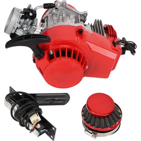 Motor de arranque, motor de arranque de 2 tiempos de 49 cc con filtro de combustible y arnés de acelerador para minimotos, motos de cross, quads y ATV. (1/5)