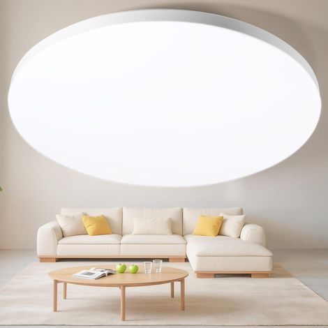 Plafonnier LED 32W Ø30cm IP44, Lumière Plafond Sans Scintillement 6000K, 1400LM Efficacité Énergétique pour Salle de Bain, Cuisine, Salon - Design Ultra-Mince Moderne (Neutre) (1/5)