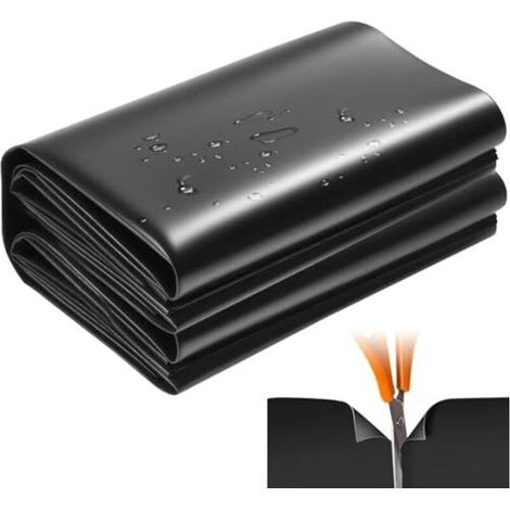 Bâche Étanche Noire pour Bassin de Jardin 2x3m – Épaisseur 0,2mm – Revêtement Imperméable pour Étang à Poissons, Fontaine, Cascade et Aménagement Paysager (1/4)