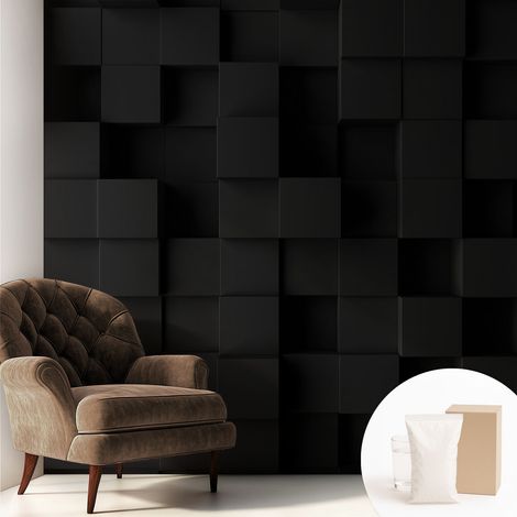 Papier peint intissé décoratif avec colle pour salon chambre et bureau Installation rapide Cubes en trois dimensions 250x250 cm (1/5)