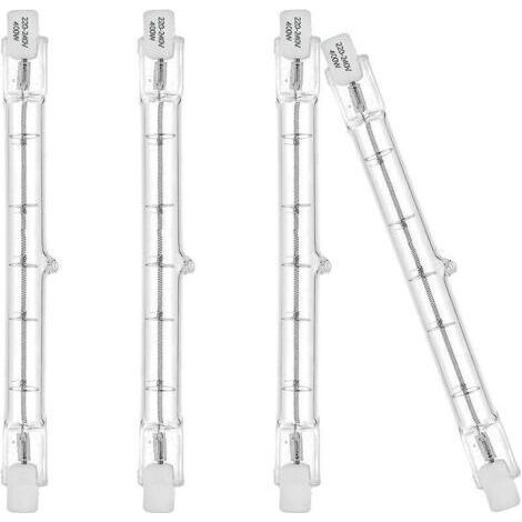 Lot de 4 Ampoules halogènes R7s Eco 118 mm 400 W 230 V 3100 lm Blanc chaud 2700 K J (1/4)