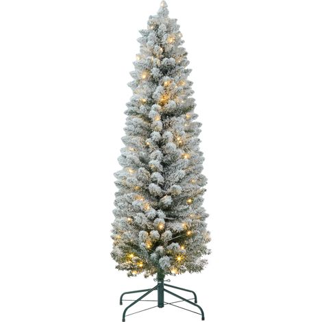 HOMCOM Albero di Natale Innevato da 150 cm con 263 Rami e Luci LED Verde (1/5)
