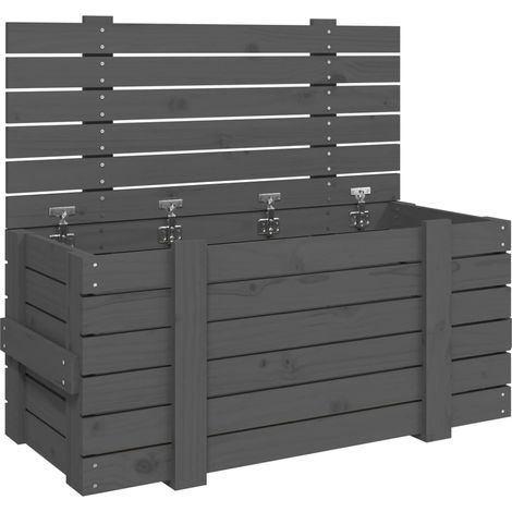 Maison Exclusive - Caja de almacenaje madera maciza de pino gris