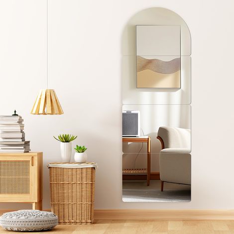 Trintion Full Body Shatterproof Mirrors 30x24cm 4pcs Acrylic Full Length Floor Wall-Mounted Mirrors Self Adhesive Long Mirror for Bedroom (1/5)