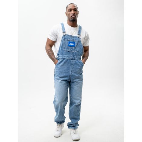 Salopette en jean bleu clair Jigga Wear avec logo, taille M (1/5)