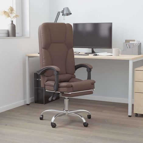 Fauteuil Relax inclinable Fauteuil de massage - Fauteuil de bureau Marron Similicuir BV494704 - BonneVie (1/5)