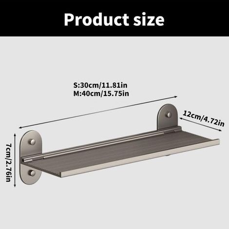 Klappbares Badezimmerregal – Aus Aluminiumlegierung – Ideal für kleine Räume – Nagelfreie Montage – Geeignet für Badezimmer und Hotels – 30 cm (1/4)