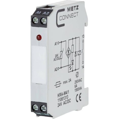 Modulo d'accoppiamento, 24, 24 V/AC, V/DC (max) 1 NA Metz Connect 11061313 1 pz.