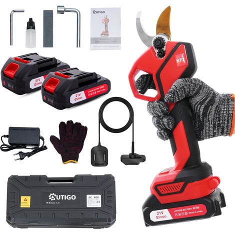 1 Sécateur Électrique, 25mm, Moteur Sans Balai, 2 Batteries 21V, Pour Jardin, Arbres Fruitiers (1/5)