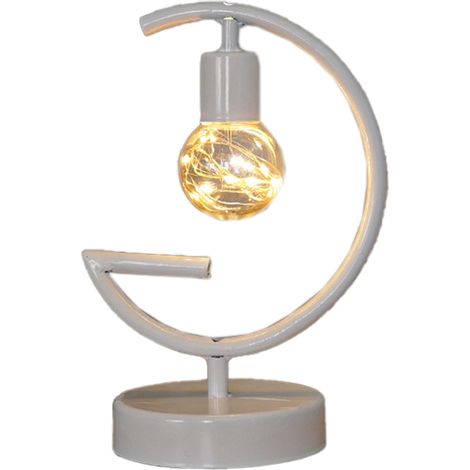 Veilleuse LED - Lampe Table Fer - Usage Intérieur Extérieur - Fonctionne Sur Piles - Blanc Chaud - 1 Pièce (1/5)
