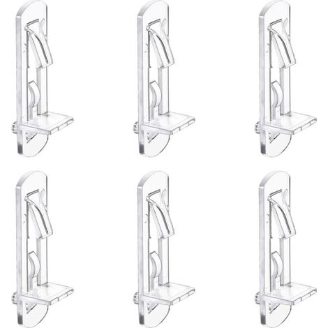 Lntyq Lot de 30 chevilles de support d'étagère en plastique transparent avec clips autobloquants pour support de meubles, de cuisine, de bibliothèque, de placard, pour trou de 4,5 mm