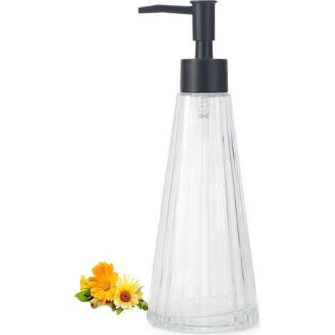 300 ml Seifenspender aus Klarglas mit rostfreier Silberpumpe, für Bad/Küche