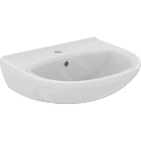 Ideal Standard Alpha - Lavabo 50x43 cm, avec trop-plein, trou pour robinetterie, blanc W331201 (1/3)