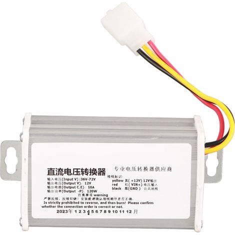 Gleichstromwandler (36–72 V auf 12 V, 10 A, 120 W) für Elektroroller und Fahrräder (1/5)