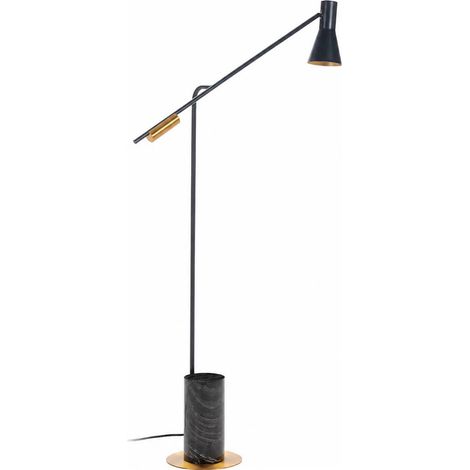 Lampadaire arqué en marbre et laiton noir bronze - noir et bronze (1/5)