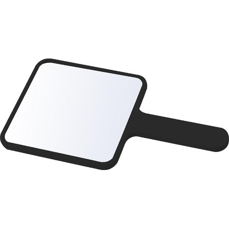 Miroir et Prise Confortable Noir en ABS de Maquillage Portable Surface Miroir Claire pour Salon ou Voyage pour Femmes et Filles (1/5)