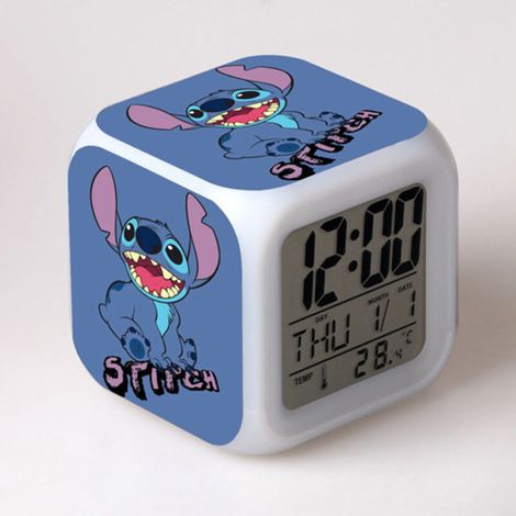 ZOLGINAH Petite Taille 3inch 8 cm,Stitch,Anime, Réveils numériques LED pour beb,Décoration de Chambre pour Les Enfants-03