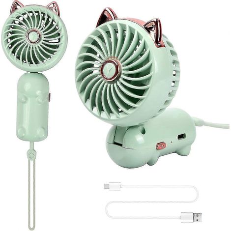 Ventilateur portable, ventilateur de poche USB, ventilateur de poche rechargeable, ventilateur à piles, silencieux, ventilateur pliable à 3 vitesses (1/5)