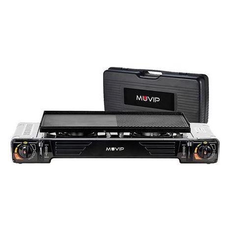 Muvip fornello a gas nero 2 bruciatori 2,2 kW