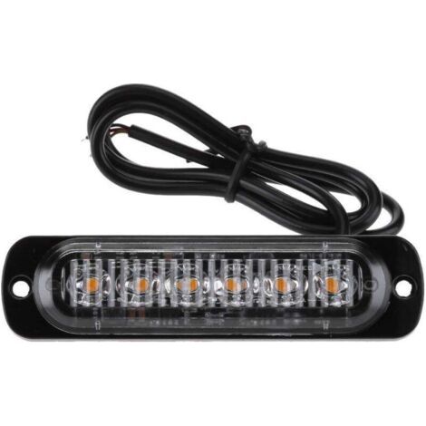 Lot de 2 feux de position latéraux 6 LED pour feux de position avant arrière universels pour camion, caravane, camping-car, camion, voiture, bus (jaune),11228mm (1/4)