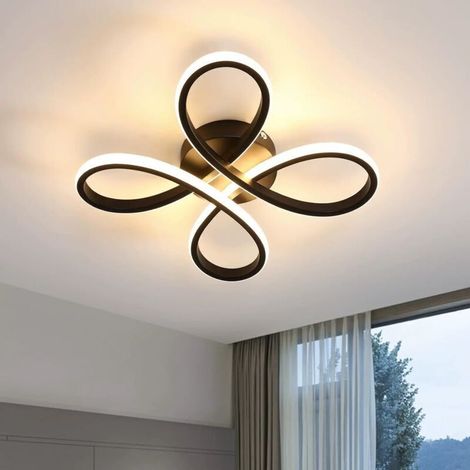 Plafonnier LED minimaliste pour chambres, escaliers, balcons et entrées - Noir avec variateur tricolore (1/4)