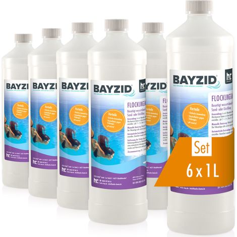 6x 1 L BAYZID® Flockungsmittel flüssig für Pools