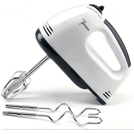 Elektrischer Handmixer – 7 Geschwindigkeitsstufen – 2 Schneebesen – 2 Knethaken (1/4)