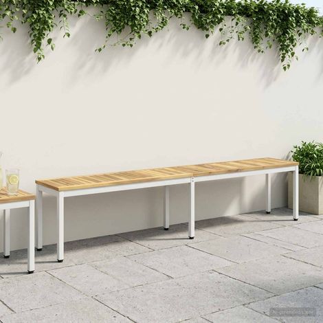 vidaXL Panchina da giardino 201 x 35 x 45 cm Legno di Acacia Massello (1/5)