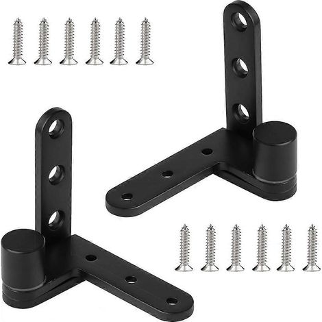 Charnière pivotante noire pour portes en bois, charge maximale 132 lb/paire, rotation à 270 degrés, vis incluses (épaisseur 3 mm) (1/5)