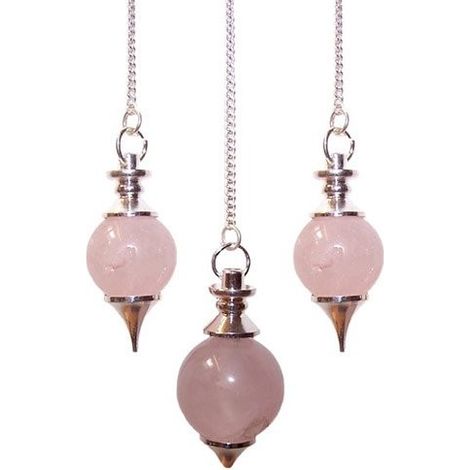 Pendolo in quarzo rosa, sfera da 15 g. (1/2)