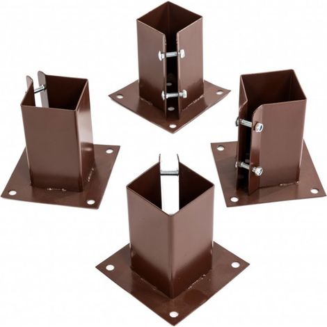 Oypla 4x Heavy Duty Bolt Down Fence Post Shoe Grip Holder - 75 x 75mm (1/5)